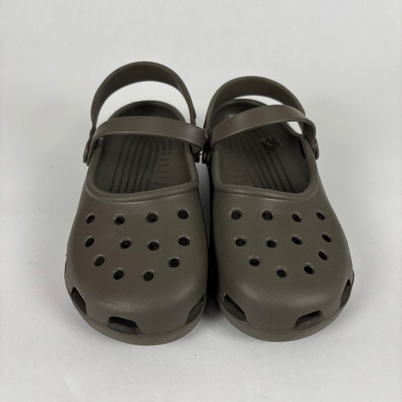 Crocs Mary Jane Strap Brown Flats Size 7 - Picture 3 of 7